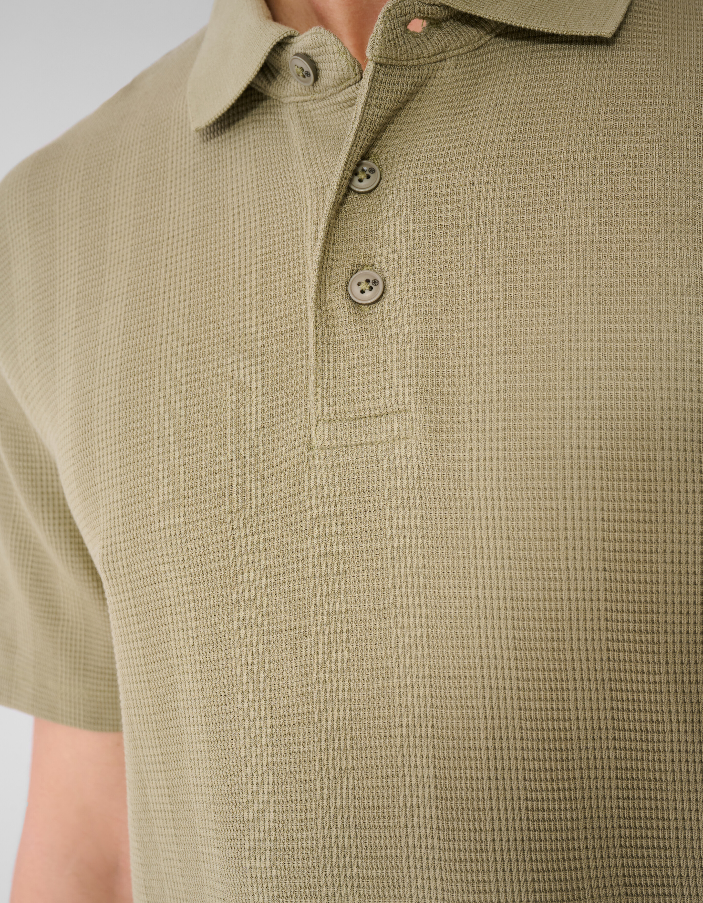 Waffelstreifen-Polo Khaki SHOEBY MEN