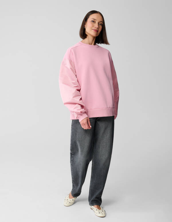 Pullover aus Satin-Mix Hellrosa SHOEBY WOMEN