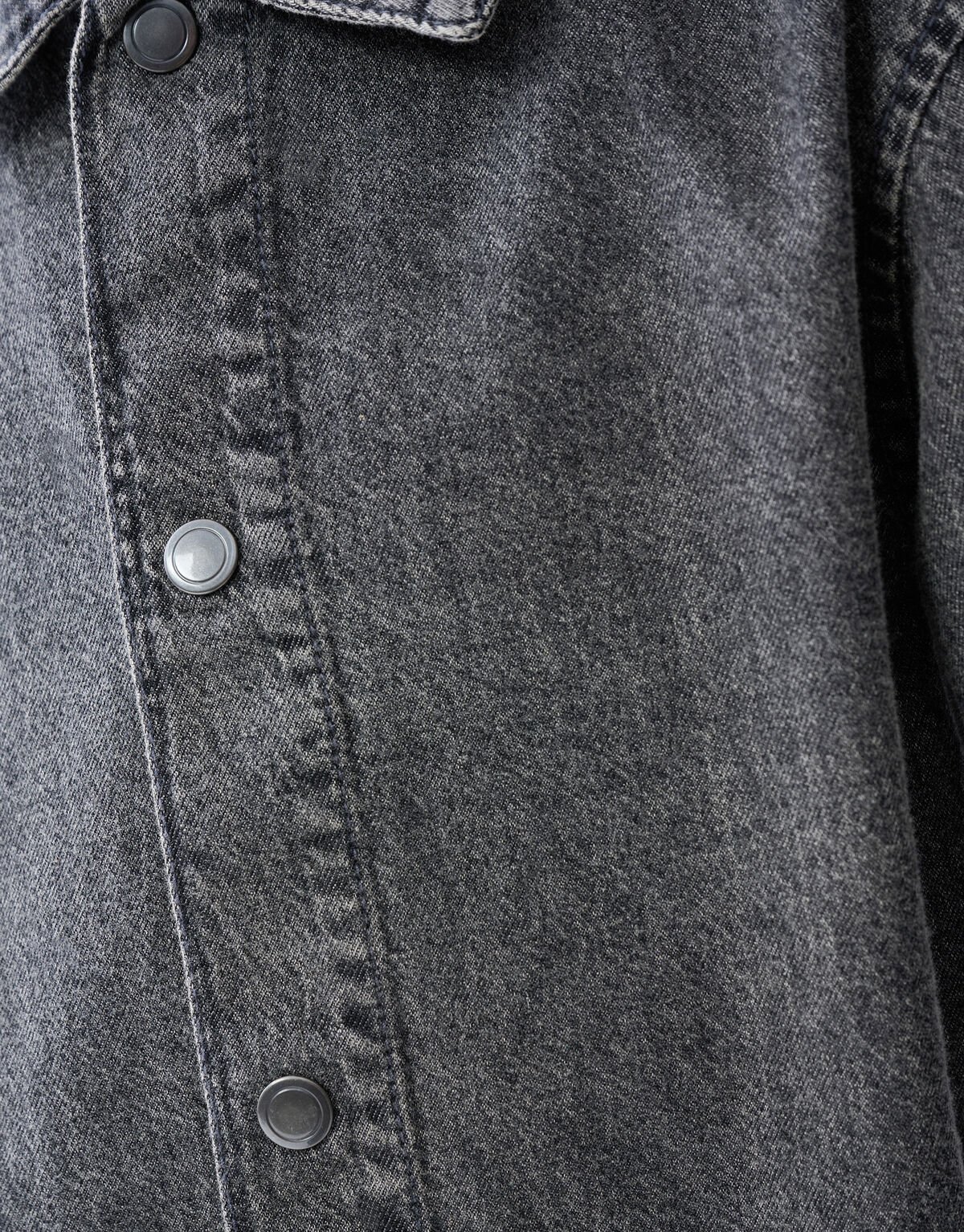 Denim Washed Overshirt Dunkelgrau SHOEBY BOYS