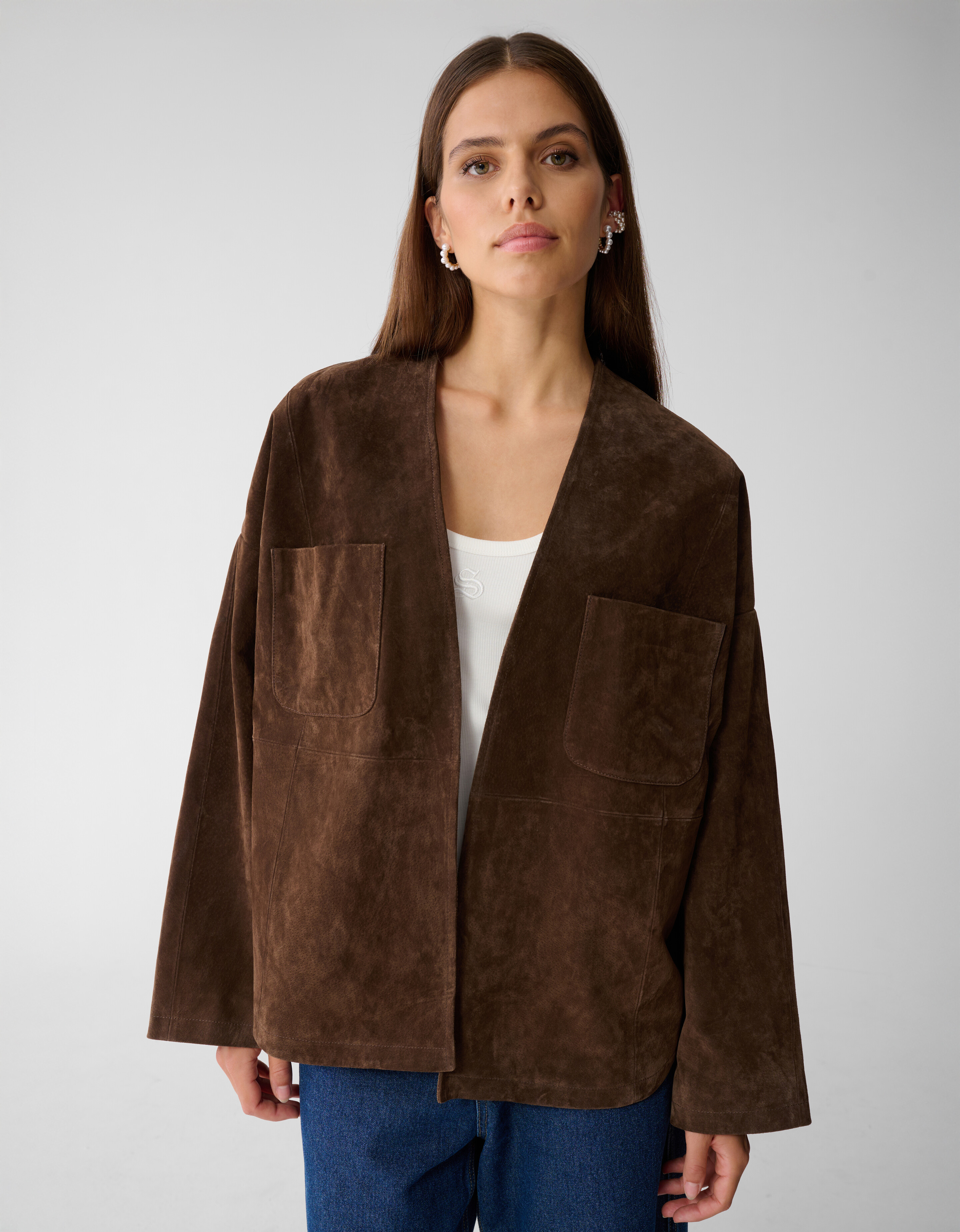 Entspannter Schnitt Wildlederjacke Braun von Mieke SHOEBY WOMEN