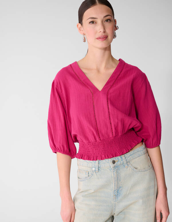 Tape-Cropped-Top in Rosa SHOEBY WOMEN