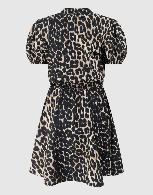 Bedrucktes Leopardenkleid Hellbraun SHOEBY GIRLS