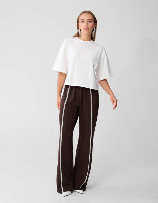 Cropped Boxy Fit T-Shirt Wei&szlig; SHOEBY WOMEN