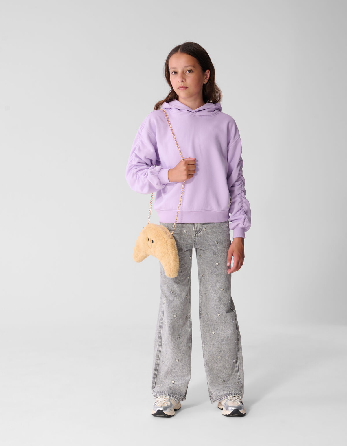 Weit geschnittene Jeans mit Nieten, grau SHOEBY GIRLS