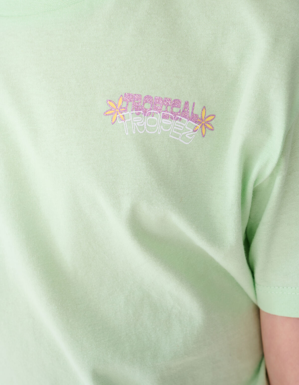 Tropical Artwork T-Shirt Hellgr&uuml;n SHOEBY GIRLS