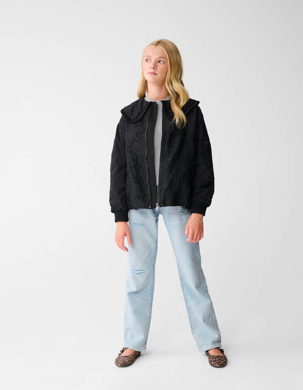 Bomberjacke mit Kragen in Schwarz SHOEBY GIRLS