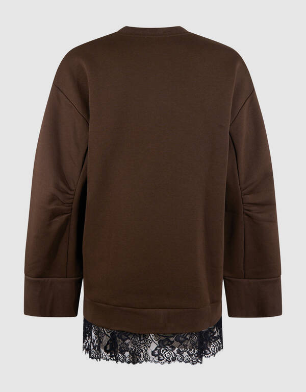 Kanten Oversized Sweater Dunkelbraun SHOEBY WOMEN