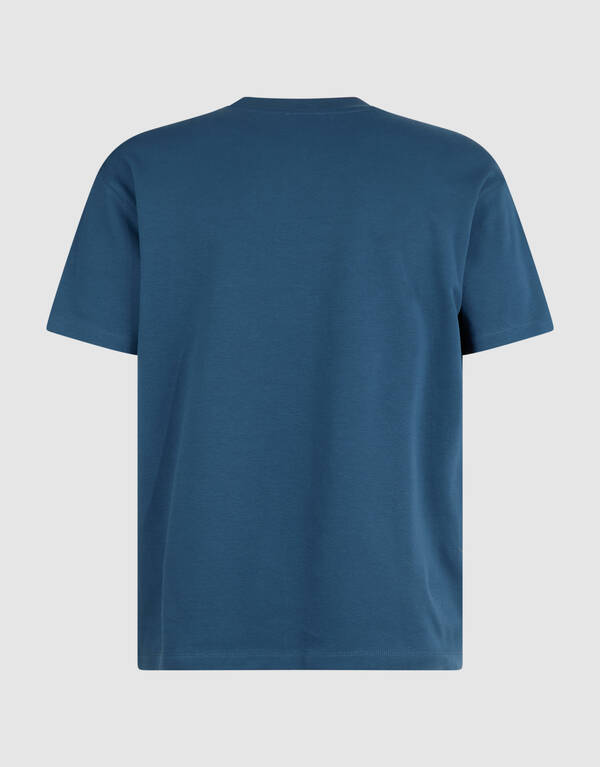 Basic-Label-T-Shirt Blau SHOEBY MEN