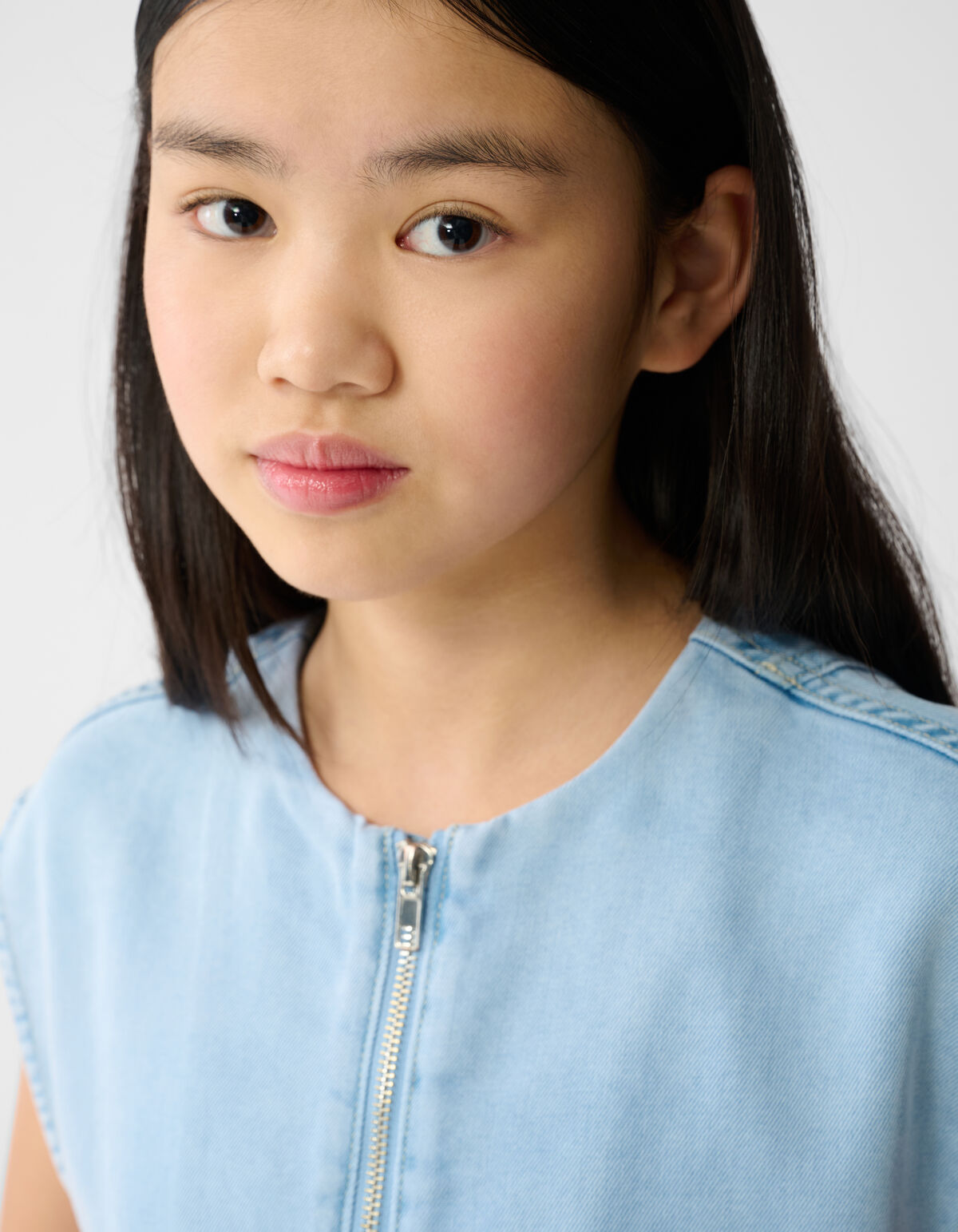 Puffy Denim Weste Hellblau SHOEBY GIRLS