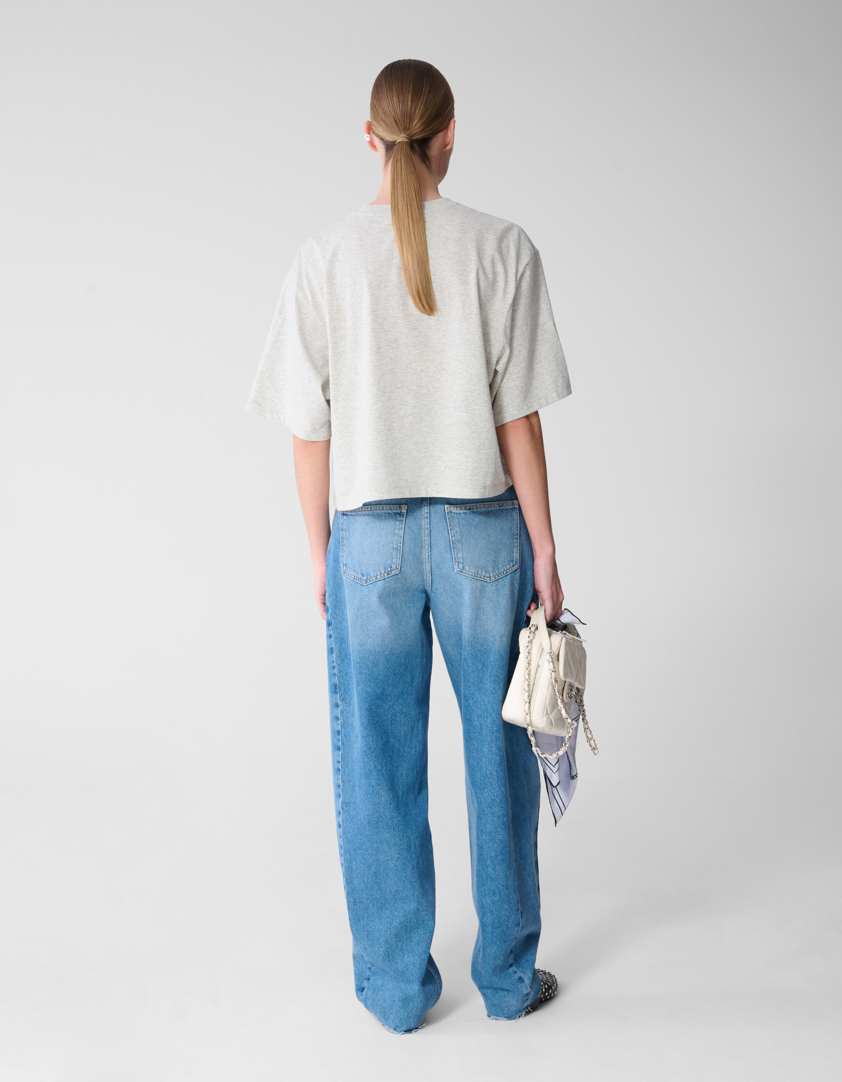 Oversized Logo T-Shirt Hellgrau Von Mieke SHOEBY WOMEN