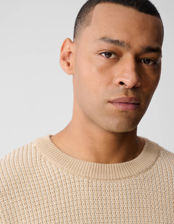 Geflochtener Strickpullover Sand SHOEBY MEN