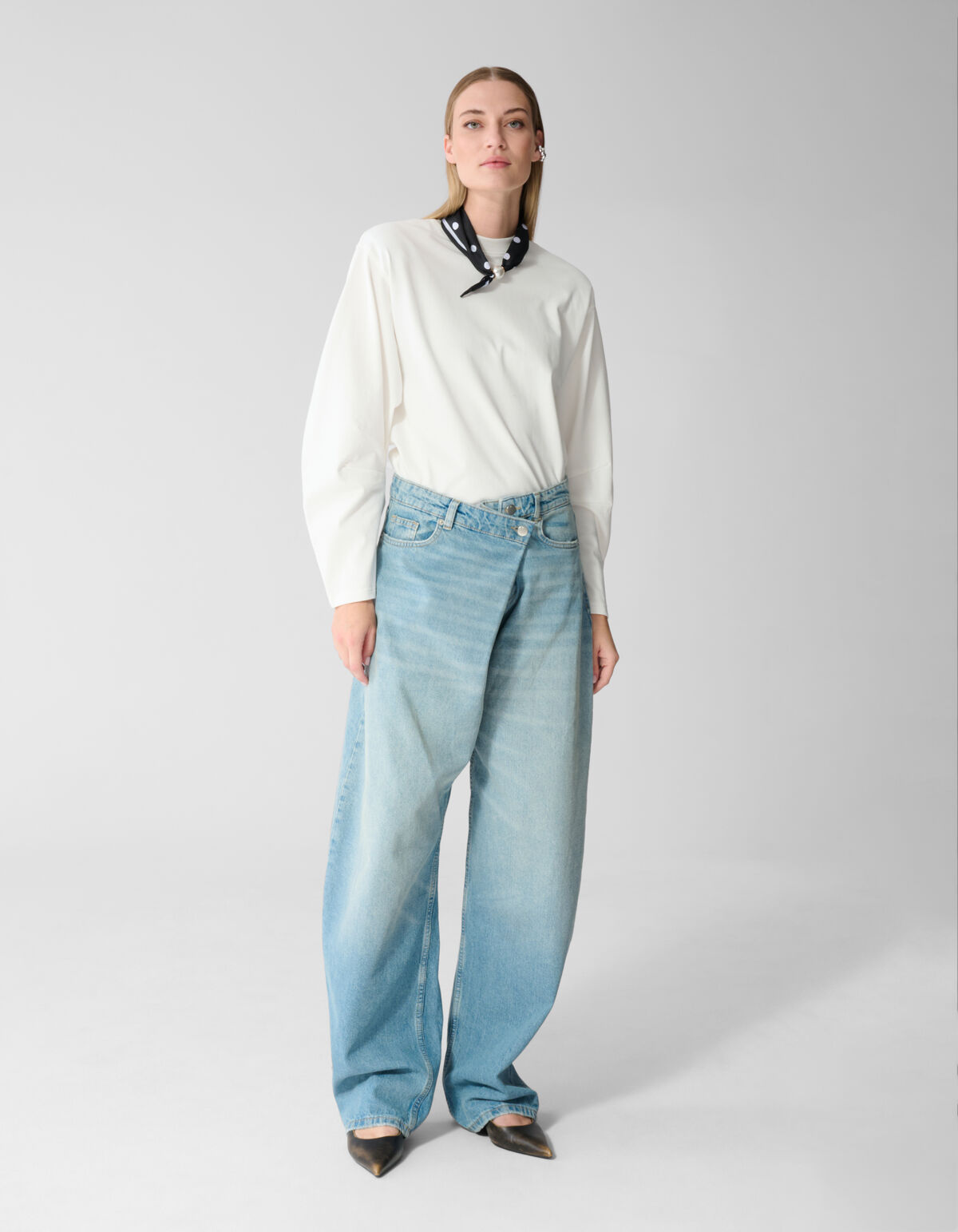Baggy Fit, umgeschlagene Jeans Mittlerer Stein SHOEBY WOMEN