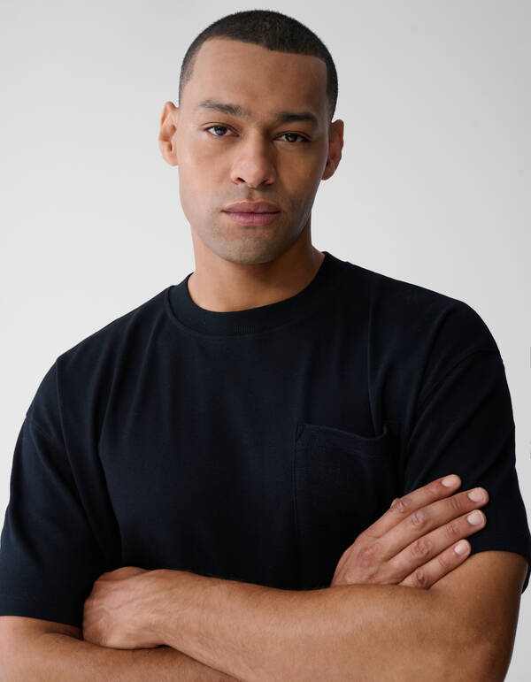 Struktur Pocket T-Shirt Schwarz SHOEBY MEN