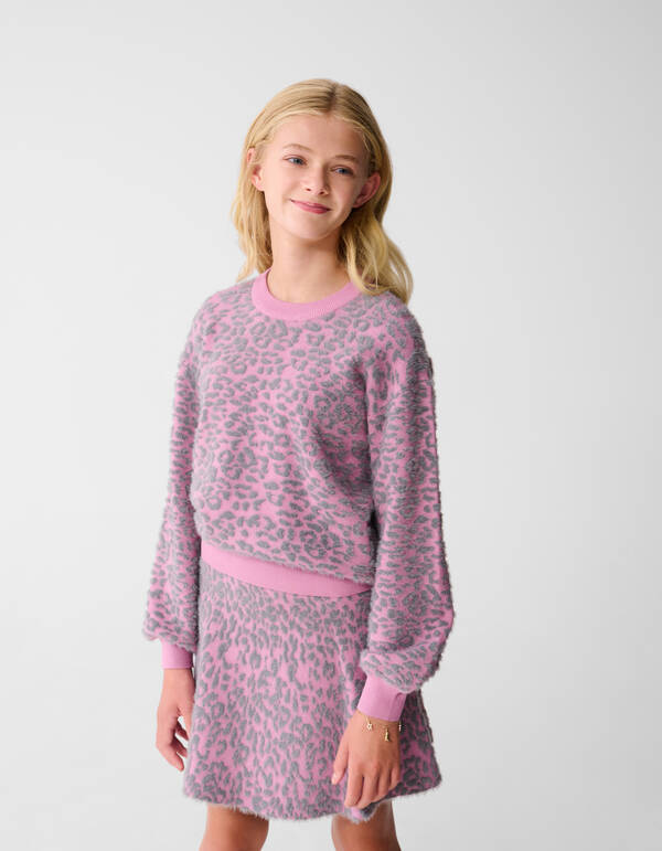 Leoparden-Strickpullover Rosa SHOEBY GIRLS
