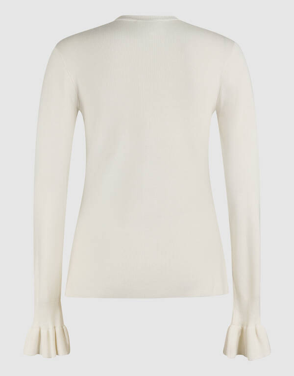 Weste mit R&uuml;schen&auml;rmeln in Off White SHOEBY WOMEN