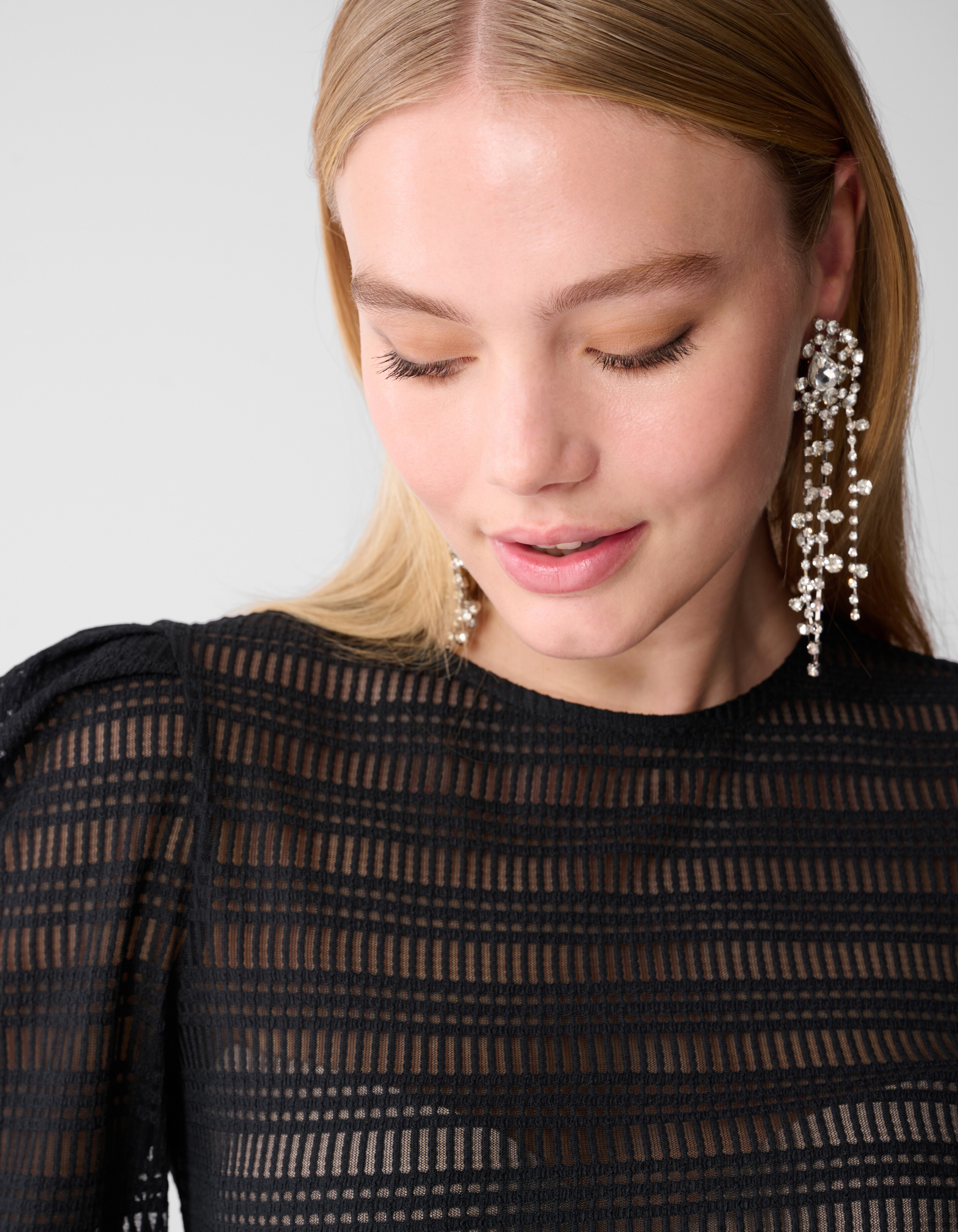 Mesh-Struktur Top Schwarz SHOEBY WOMEN