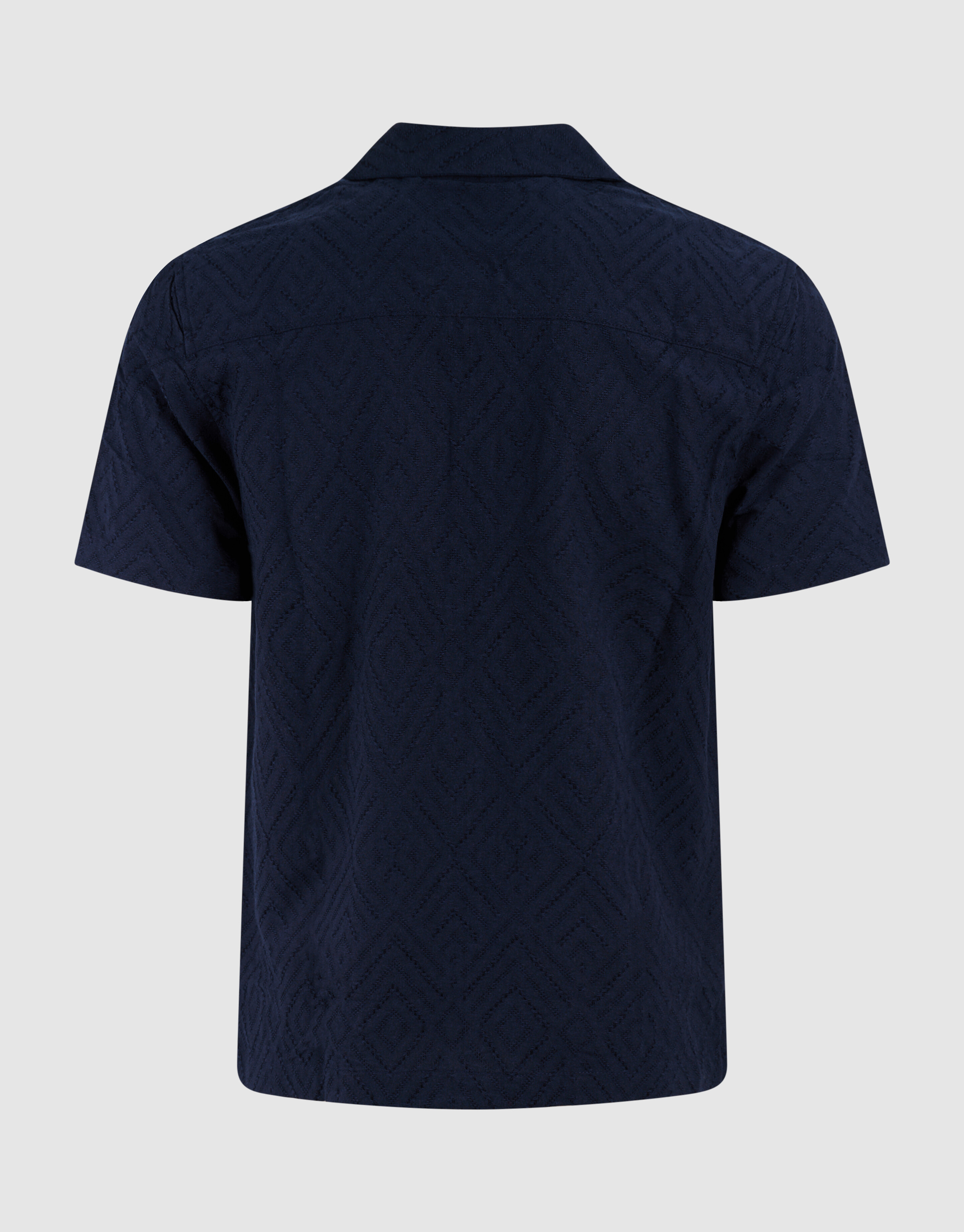 Gewelltes Jacquard-Hemd Dunkelblau SHOEBY MEN