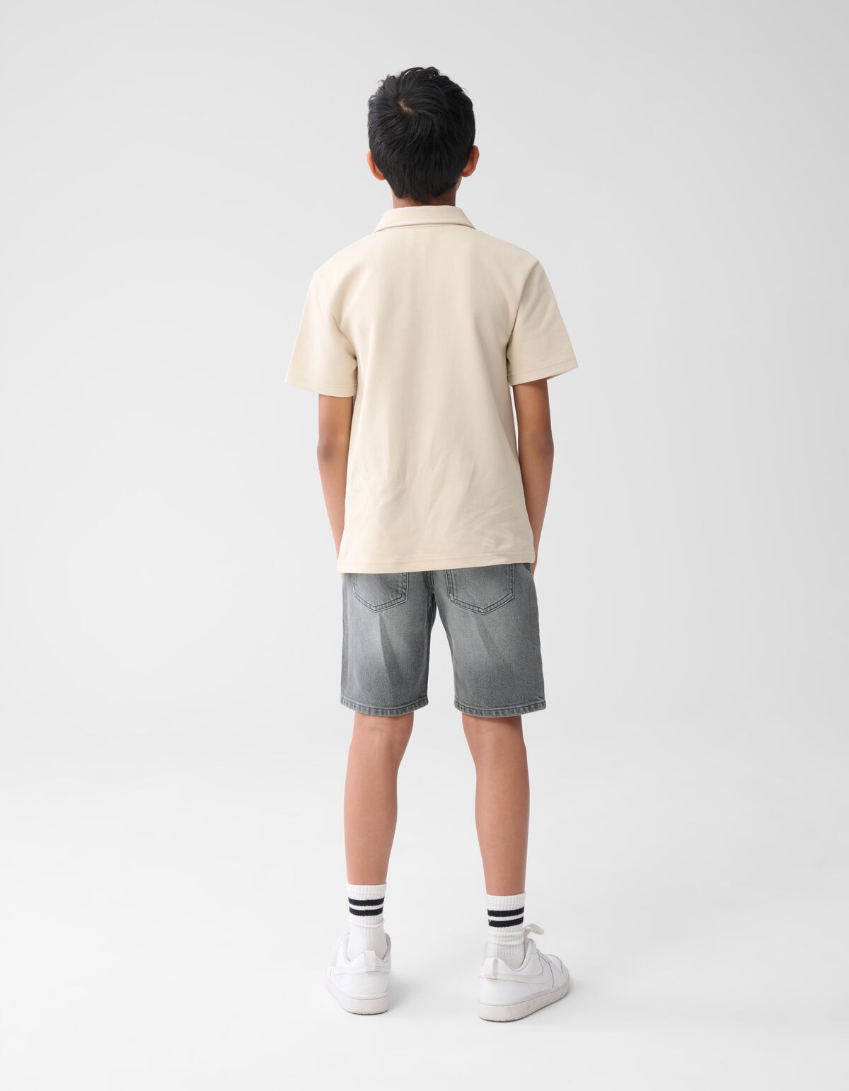 Straight Fit Jeansshorts Grau SHOEBY BOYS