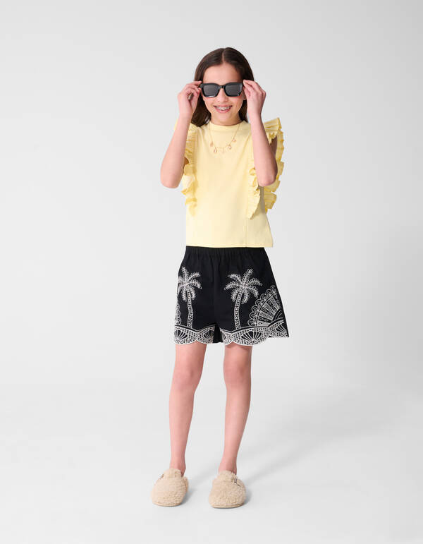 Palmstickerei Kurz Schwarz SHOEBY GIRLS