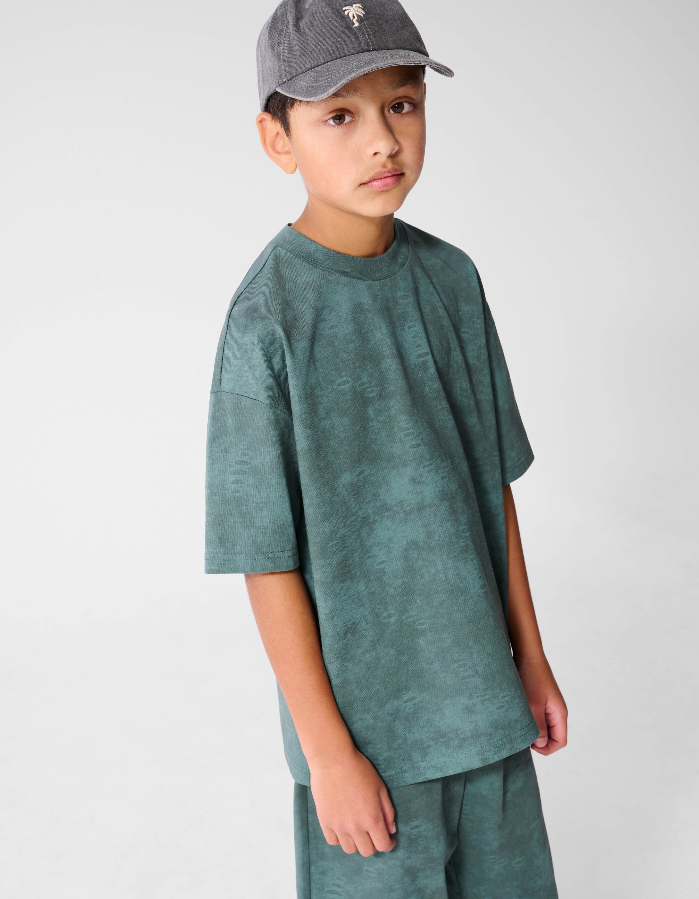 Verwaschenes T-Shirt Gr&uuml;n SHOEBY BOYS