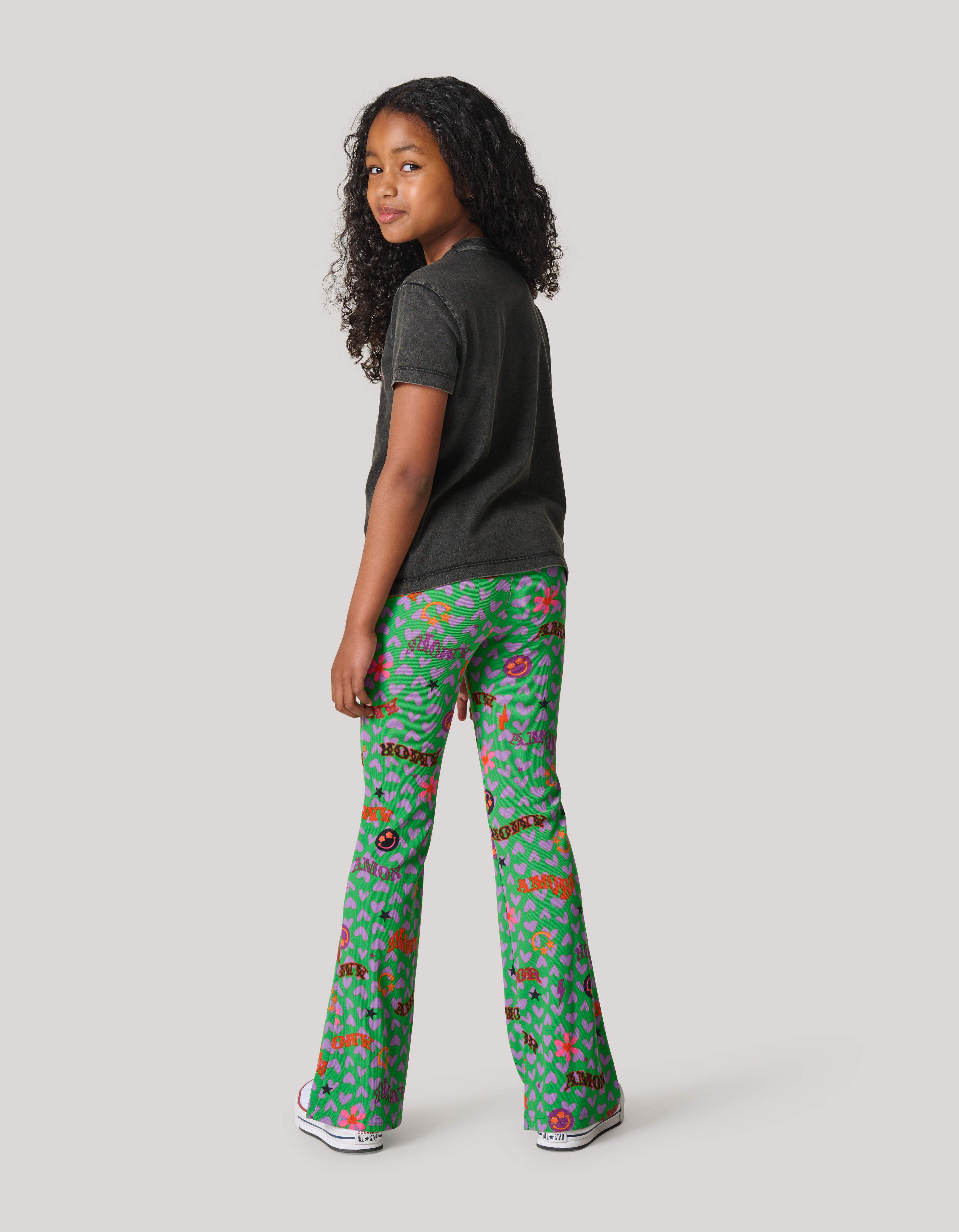 Bedruckte Rippenstrick Leggings Groen SHOEBY GIRLS