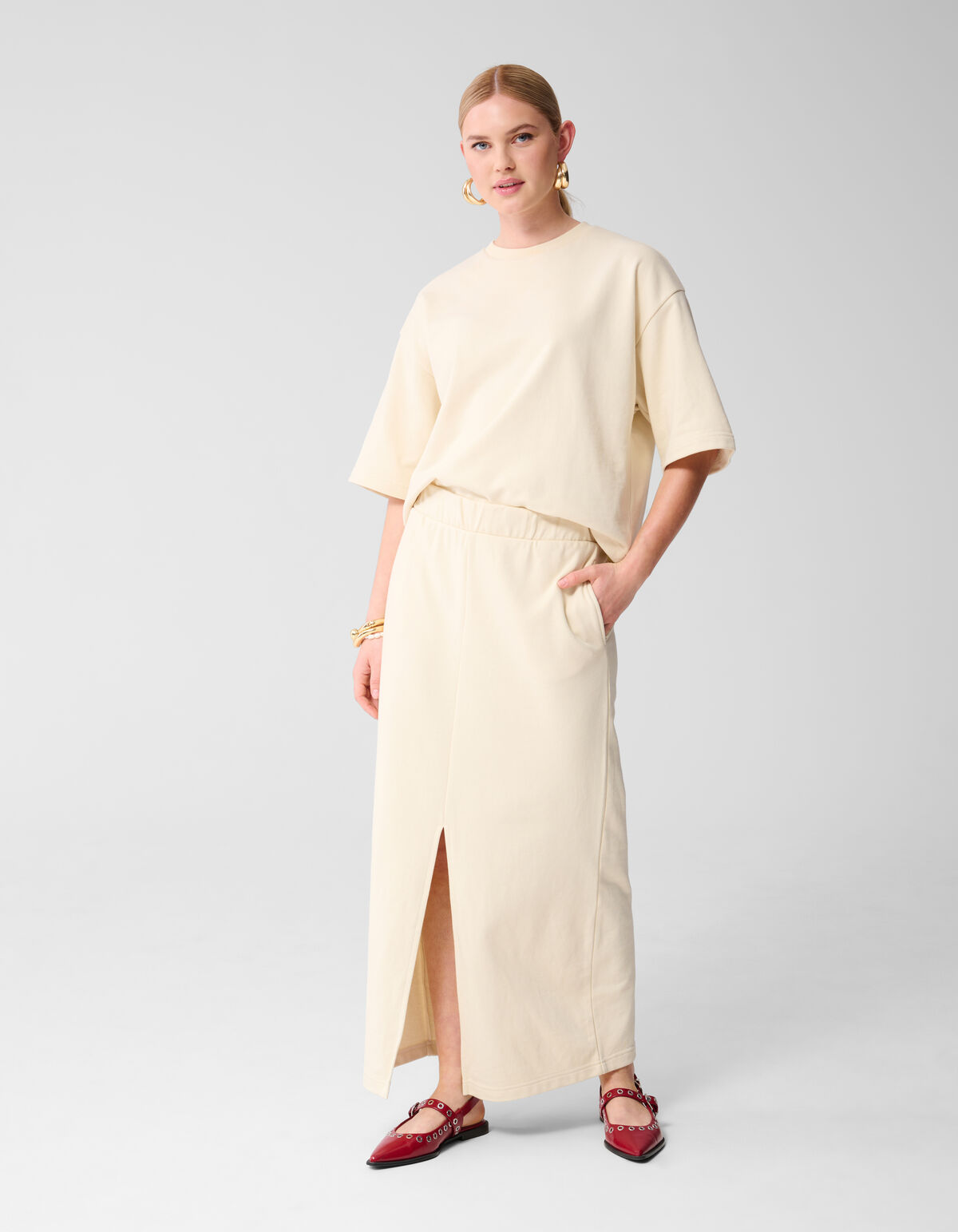 Maxi-Sweat-Rock Off White SHOEBY WOMEN