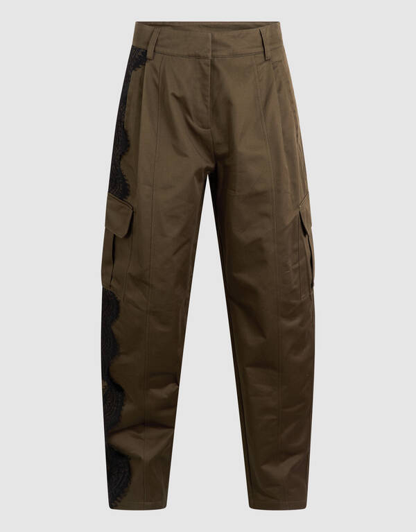 Cargohose mit Schn&uuml;rung Dunkelbraun SHOEBY WOMEN
