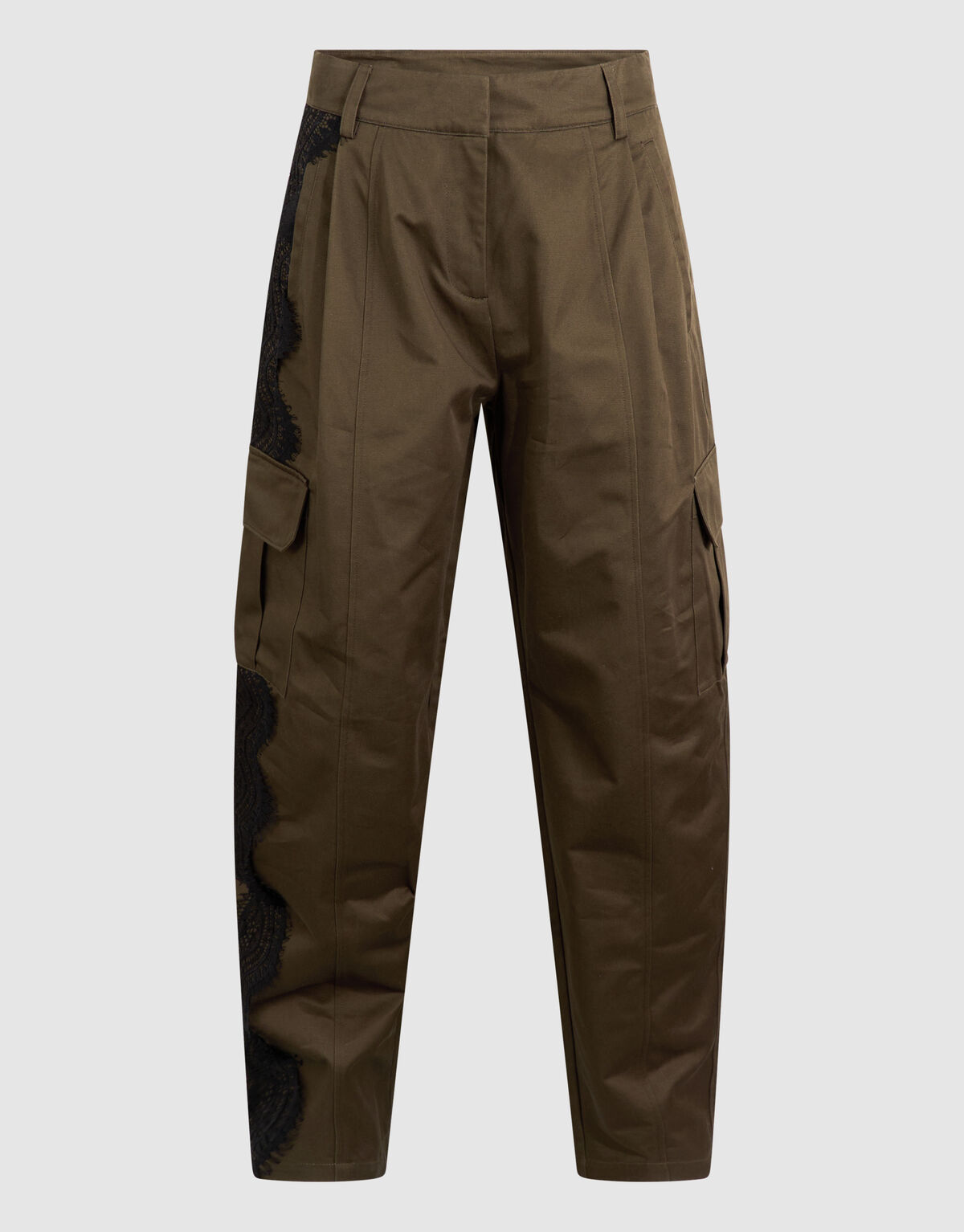 Cargohose mit Schn&uuml;rung Dunkelbraun SHOEBY WOMEN