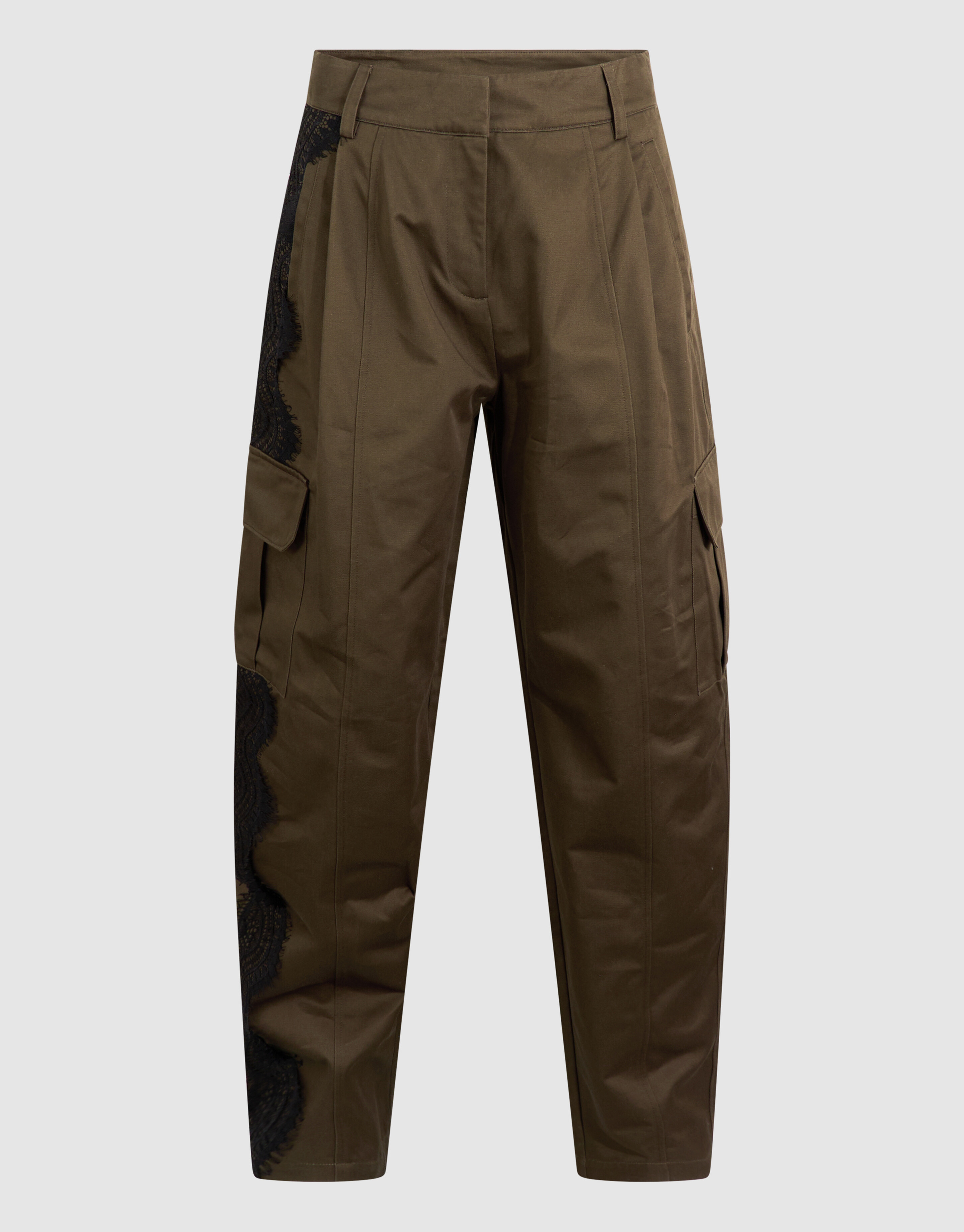 Cargohose mit Schn&uuml;rung Dunkelbraun SHOEBY WOMEN