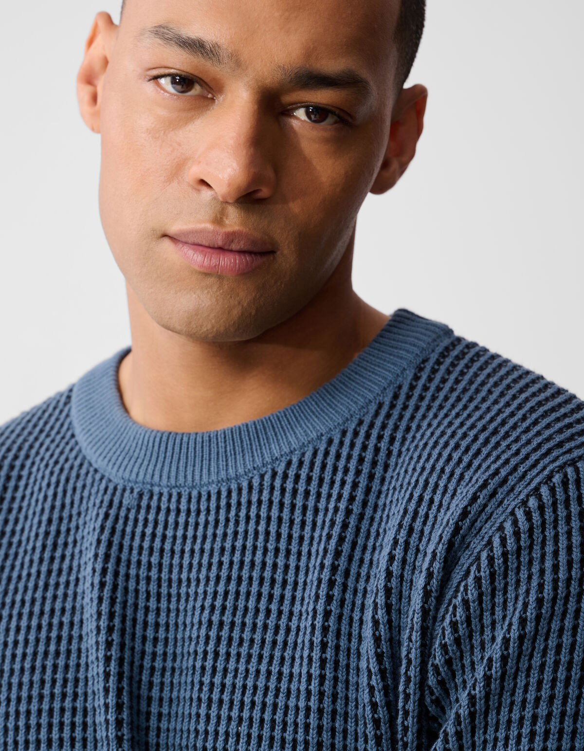 Geflochtener Strickpullover Blau SHOEBY MEN