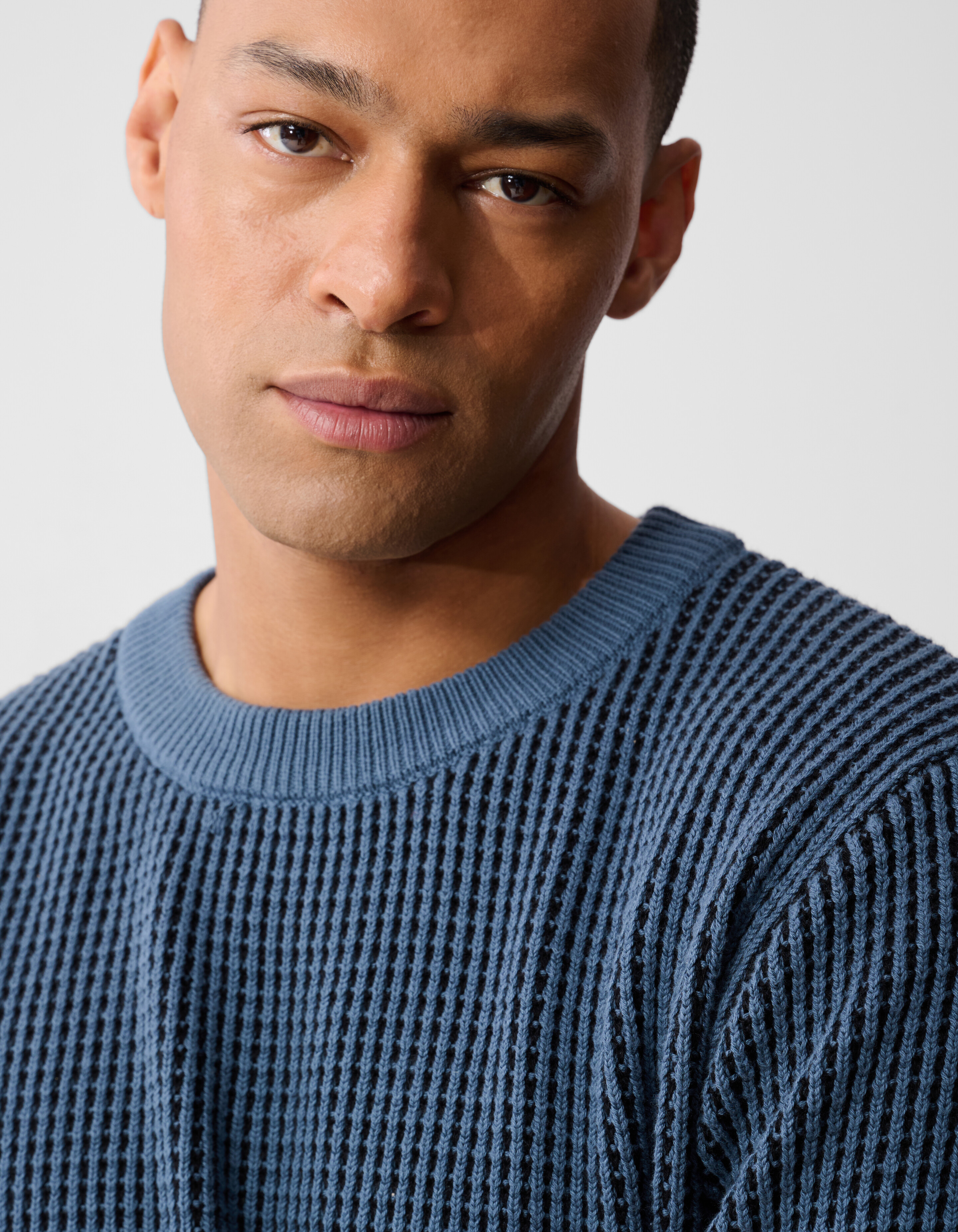 Geflochtener Strickpullover Blau SHOEBY MEN