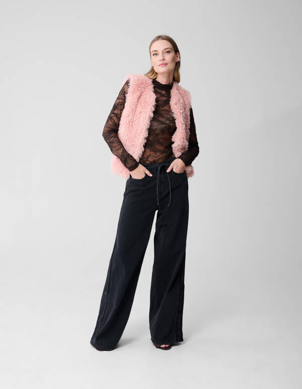 Teddy-Fell-Weste Hellrosa SHOEBY WOMEN