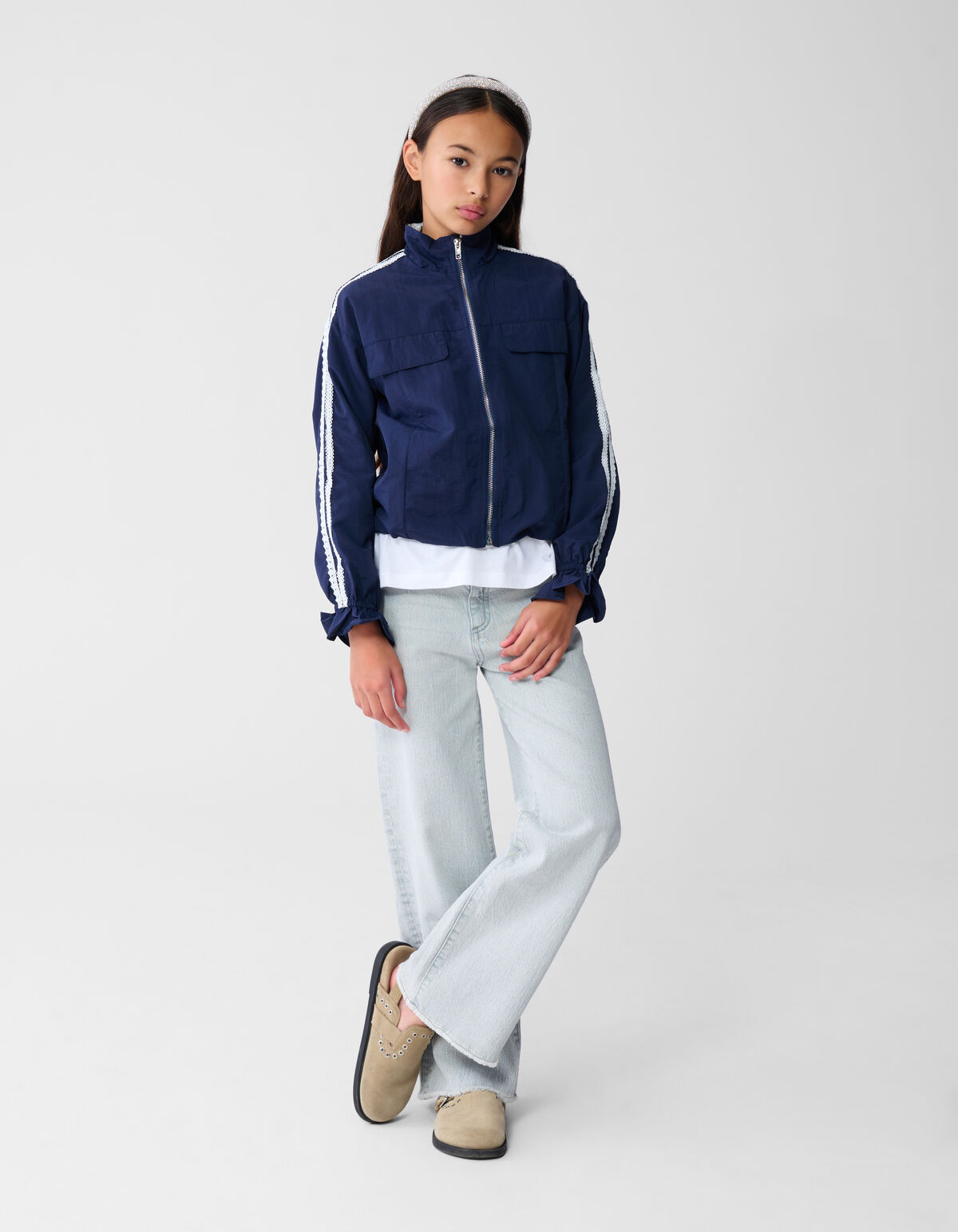 Kanten Bomberjacke Dunkelblau SHOEBY GIRLS