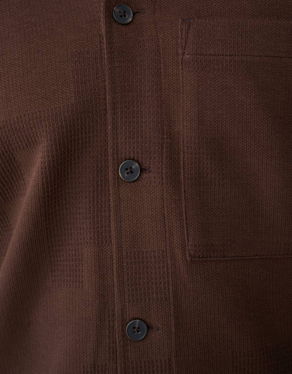 Kariertes Jacquard-Hemd Dunkelbraun SHOEBY MEN