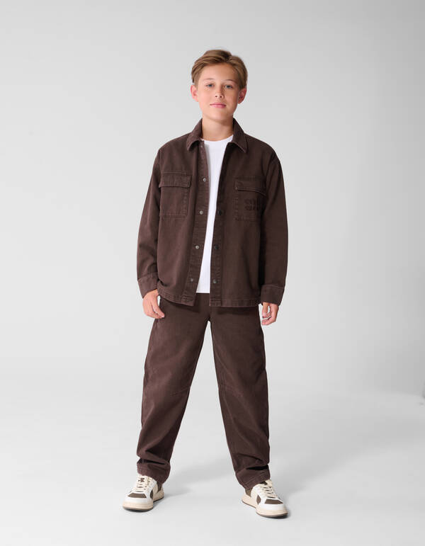 Twill-Barrel-Fit Hose Dunkelbraun SHOEBY BOYS