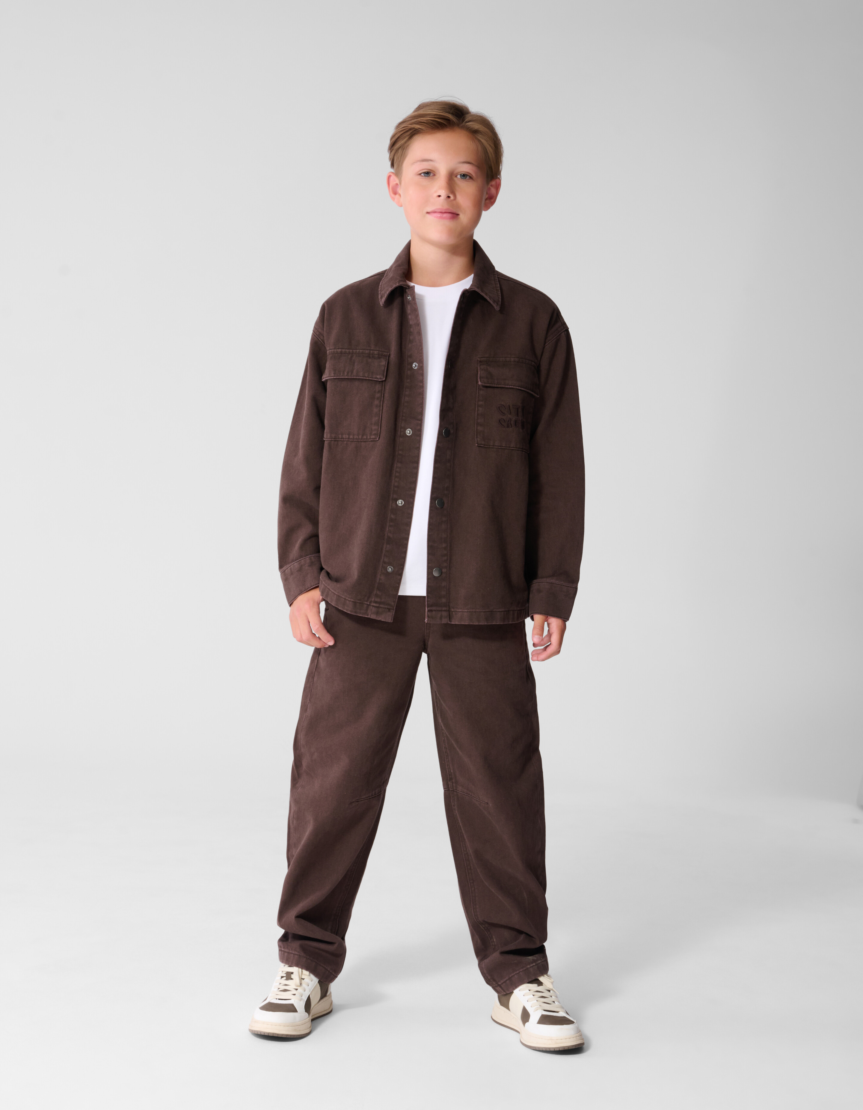 Twill-Barrel-Fit Hose Dunkelbraun SHOEBY BOYS