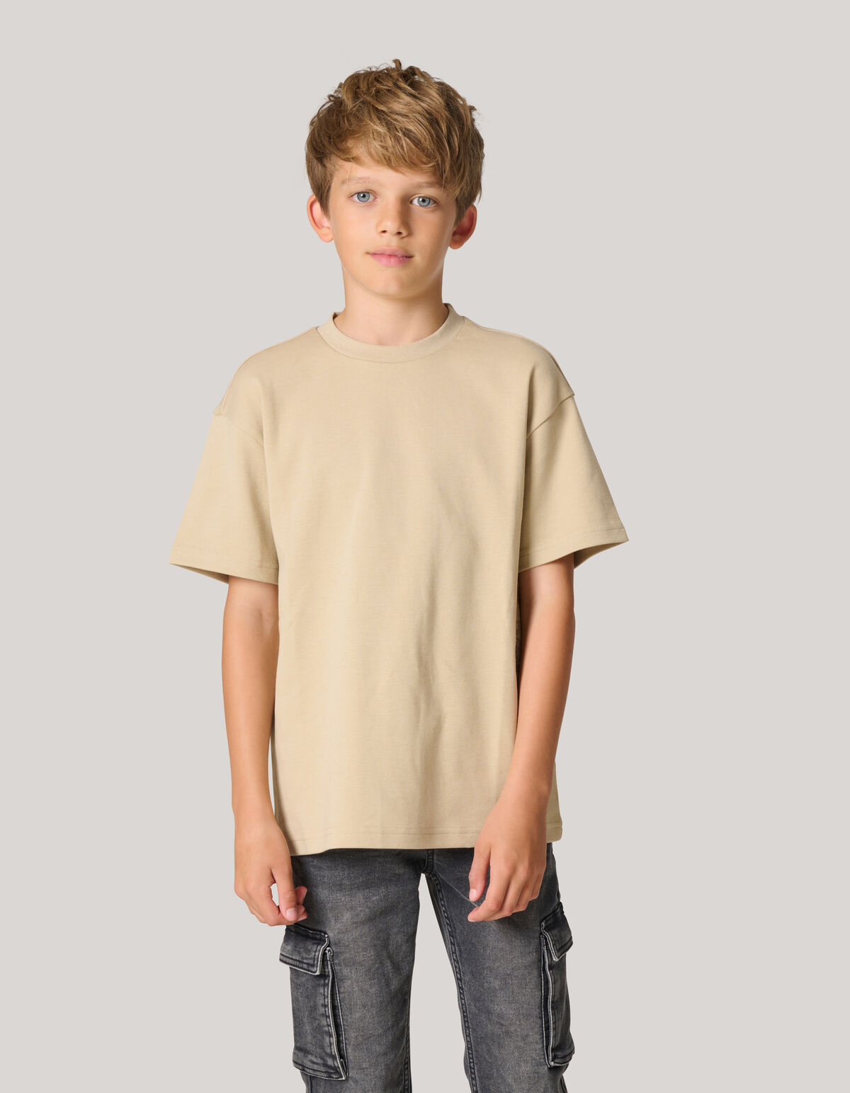 Schweres Basic-T-Shirt Beige SHOEBY BOYS