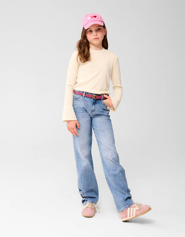 Bow Straight Fit Jeans Blau SHOEBY GIRLS