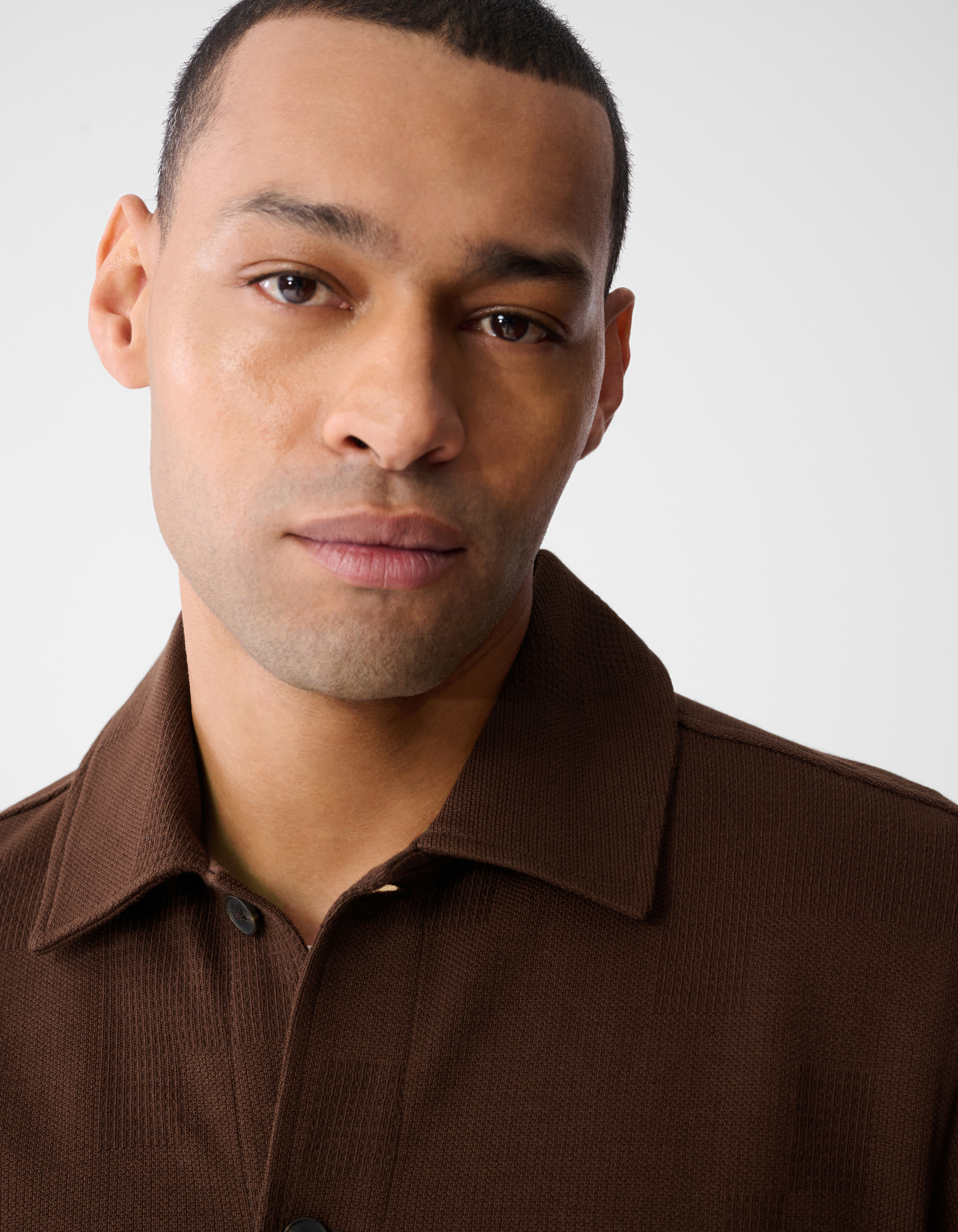 Kariertes Jacquard-Hemd Dunkelbraun SHOEBY MEN