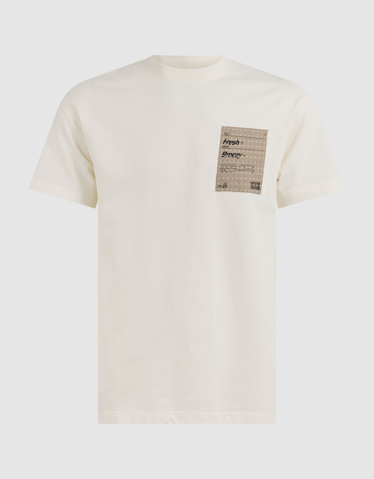 Genähtes Kunstwerk T-shirt Gebroken Wit SHOEBY MEN