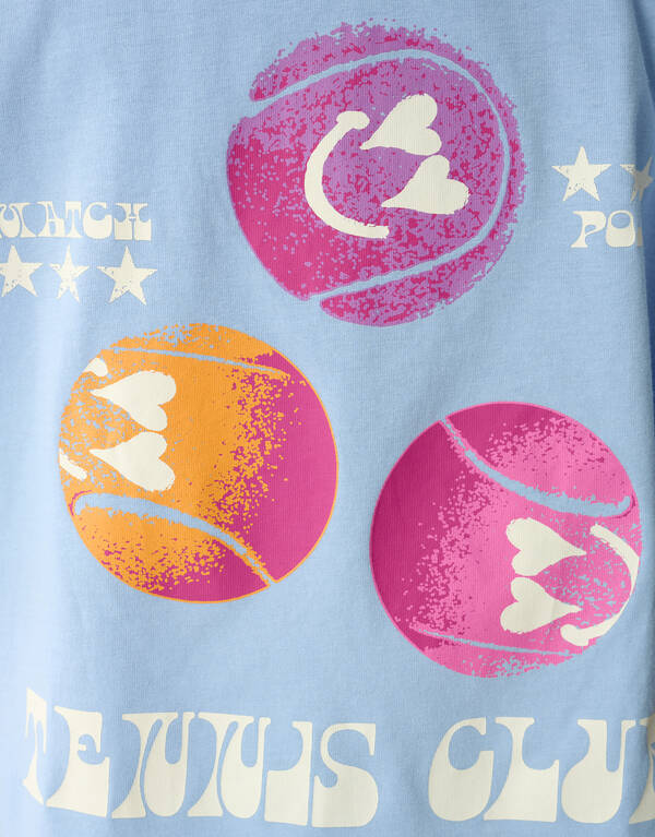 Tennis Artwork T-Shirt Blau SHOEBY GIRLS