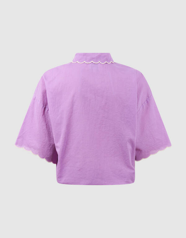 Tropische Stickerei Bluse Lila SHOEBY GIRLS