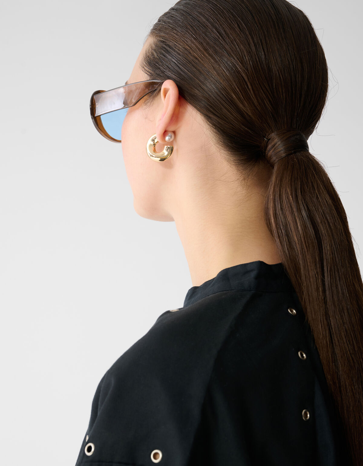 Clean Perlen-Creolen Ohrringe Gold SHOEBY ACCESSOIRES