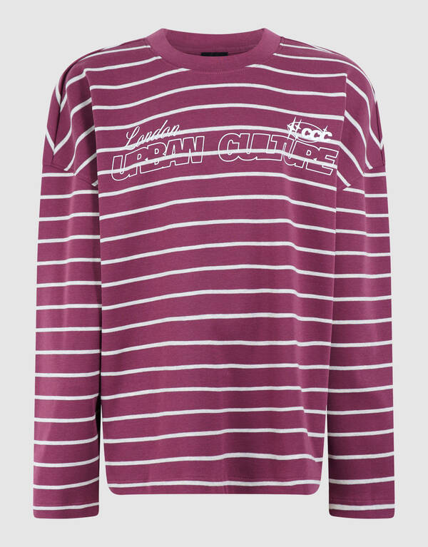 London gestreiftes Langarmshirt Dunkelrot SHOEBY BOYS
