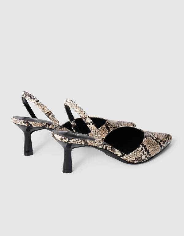 Schlange Vegane Leder High Heels Hellbraun SHOEBY SHOES