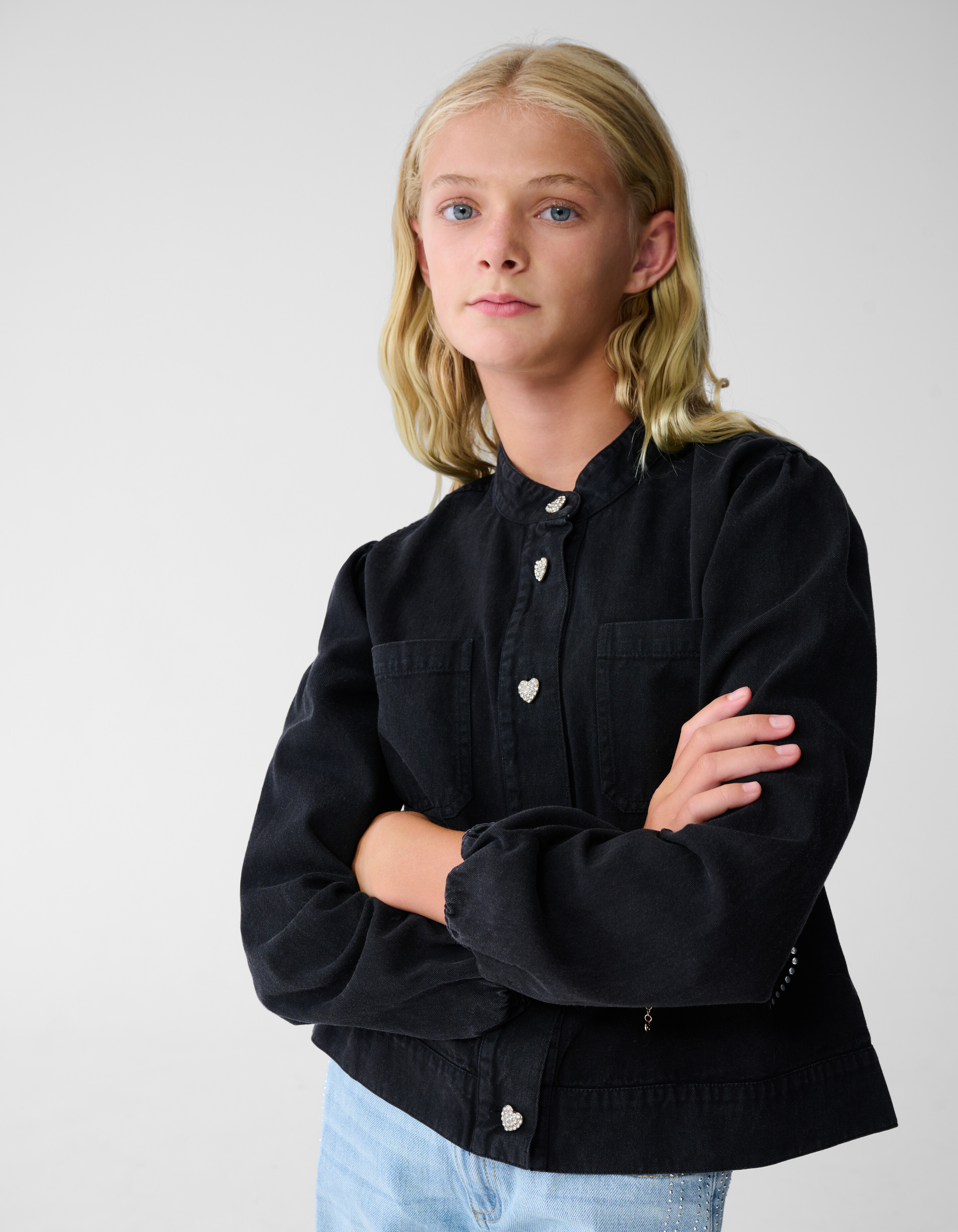 R&uuml;schen-Ohrstecker Jack Dunkelgrau SHOEBY GIRLS