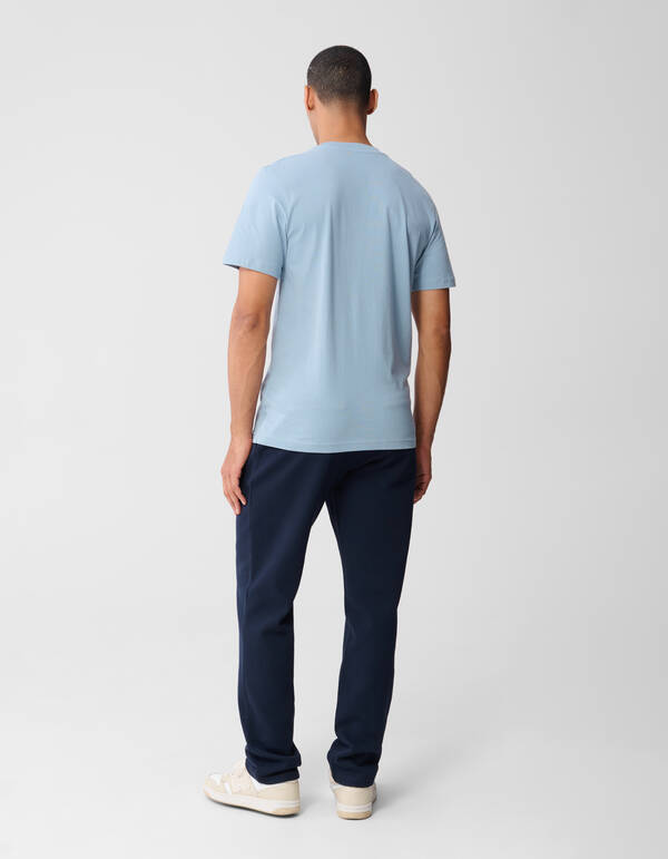 Gestreiftes Logo-Kunst T-Shirt Hellblau SHOEBY MEN