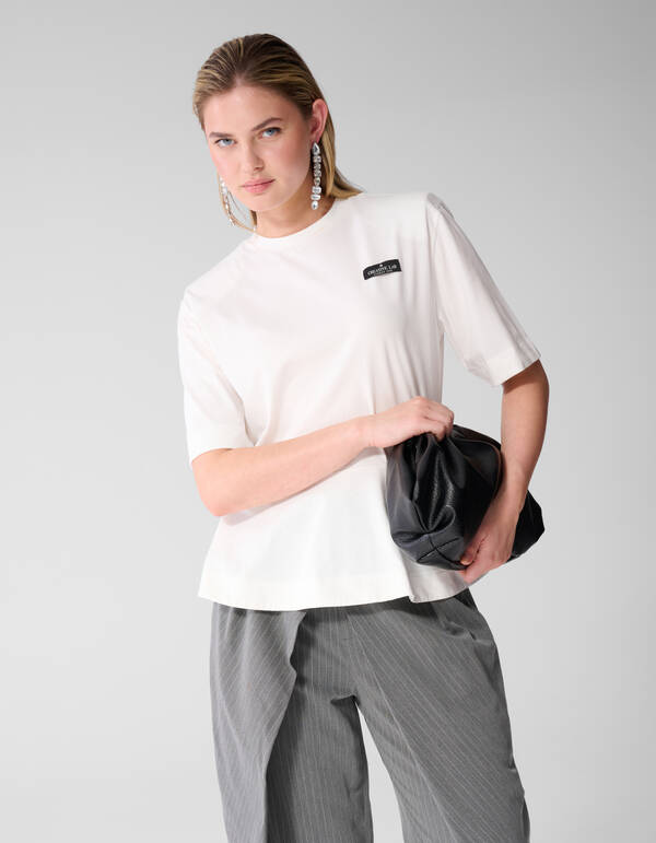 Peplum T-Shirt Wei&szlig; SHOEBY WOMEN