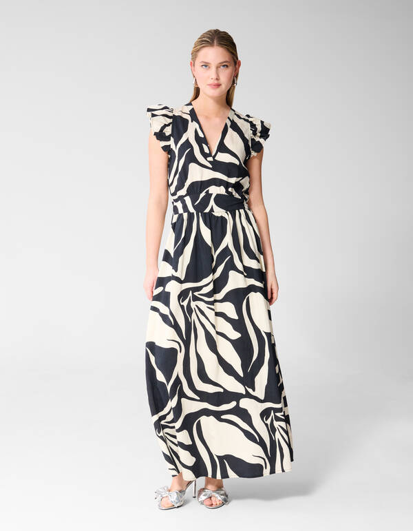 Bedrucktes Maxikleid in Schwarz SHOEBY WOMEN