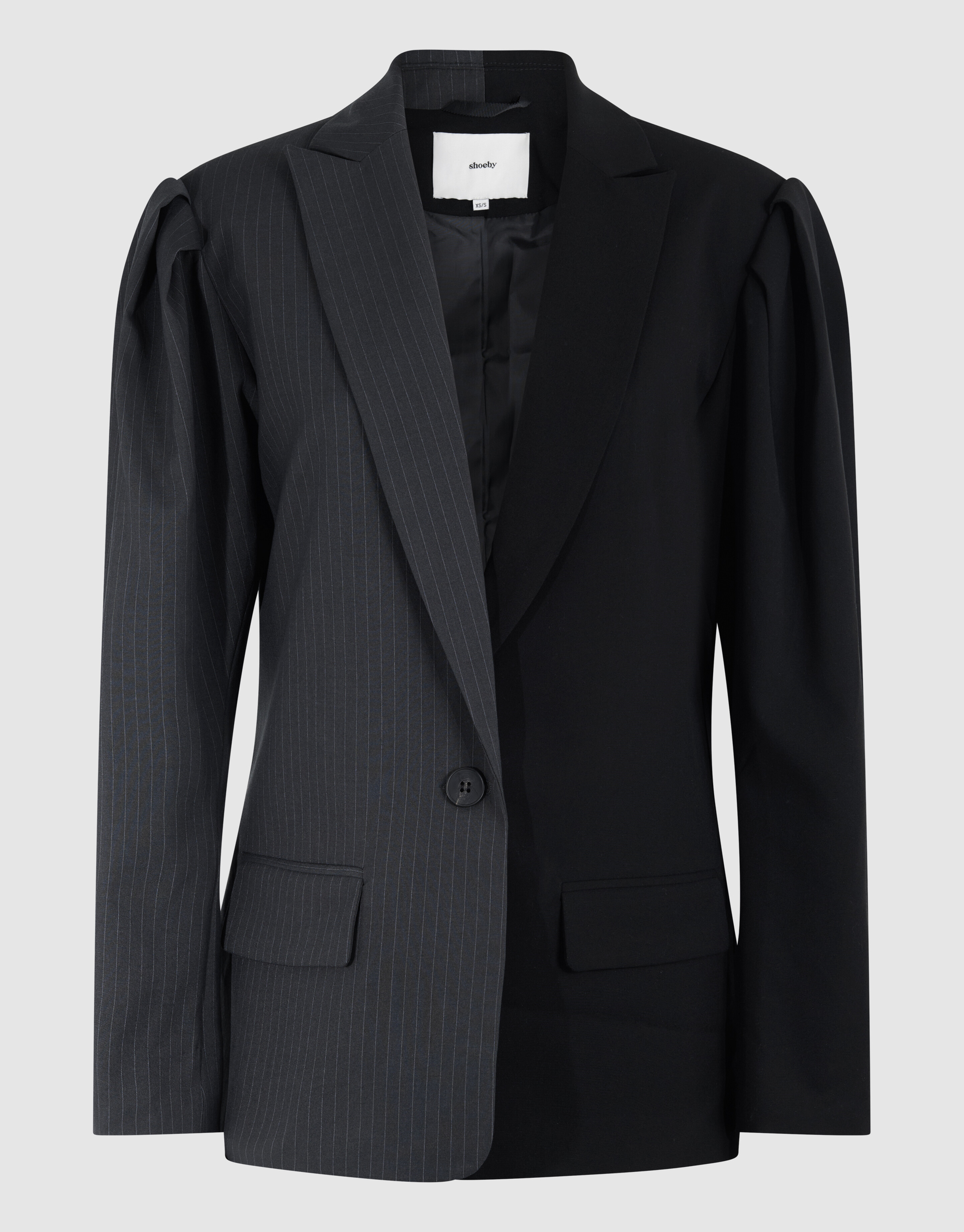 Übergroßer Pinstripes Mix Blazer Grau/Schwarz SHOEBY WOMEN